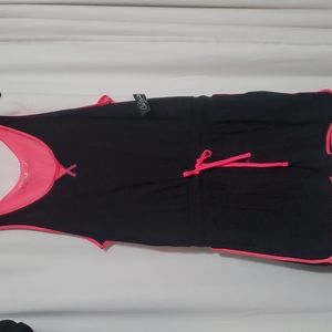 Black and pink short jumpsuit